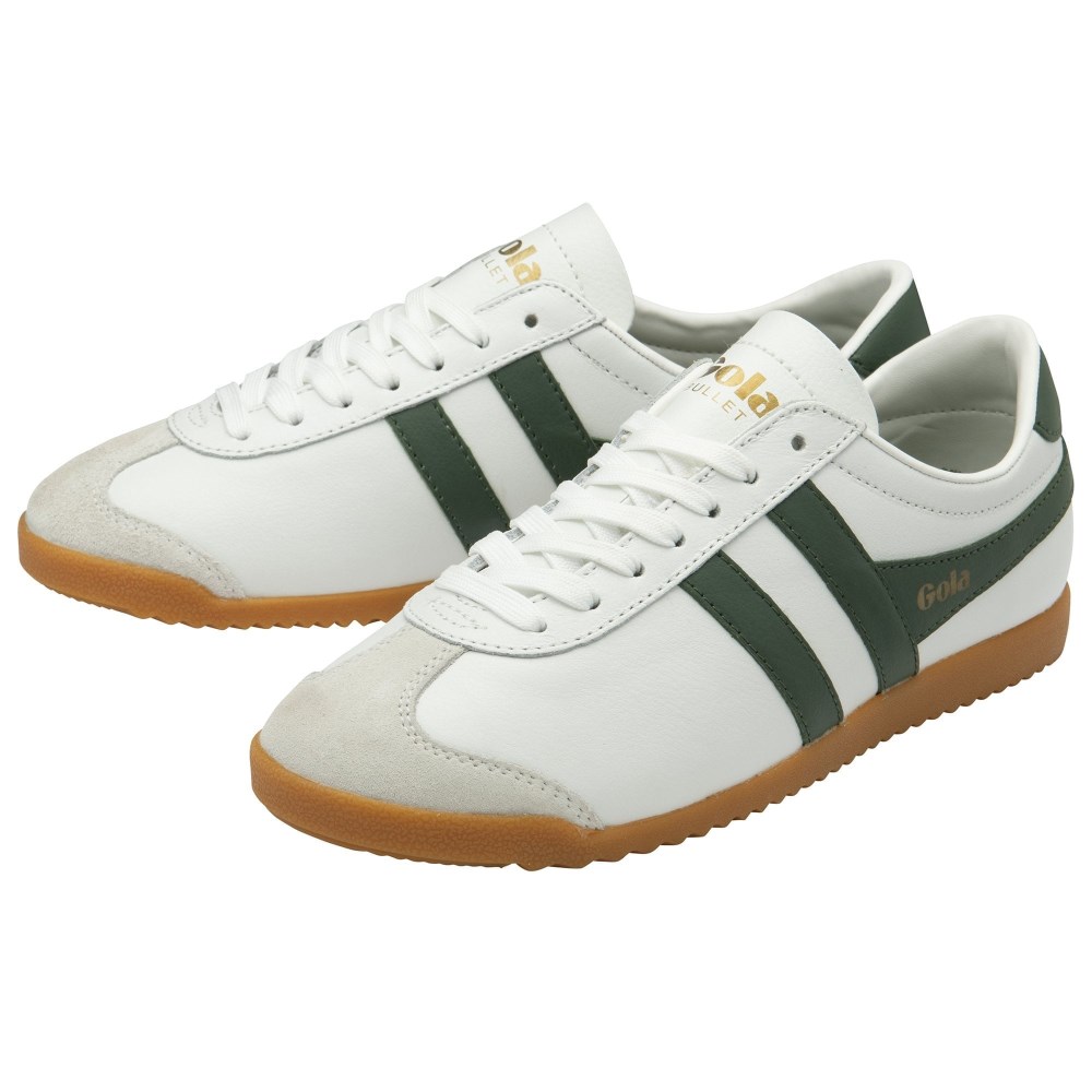 Gola Classics Women's Bullet Leather Sneakers - White/Evergreen/Gum
