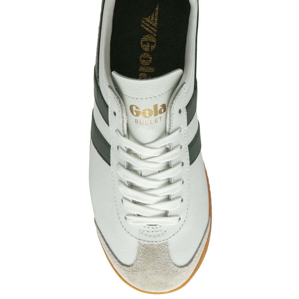 Gola Classics Women's Bullet Leather Sneakers - White/Evergreen/Gum