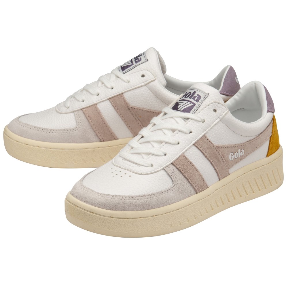 Gola Classics Women's Grandslam Trident Sneakers - White/Blossom/Lily