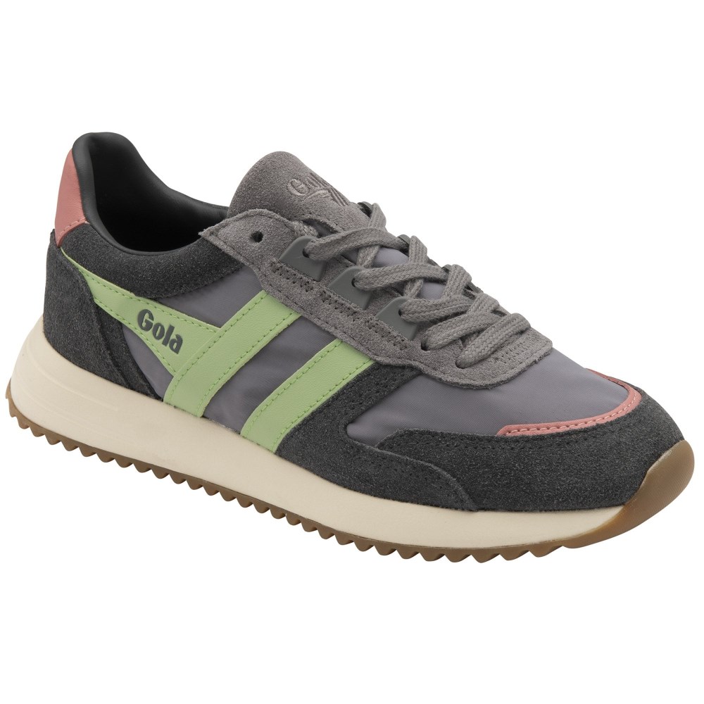 Gola Classics Women's Chicago Sneakers - Ash/Patina Green/Coral Pink