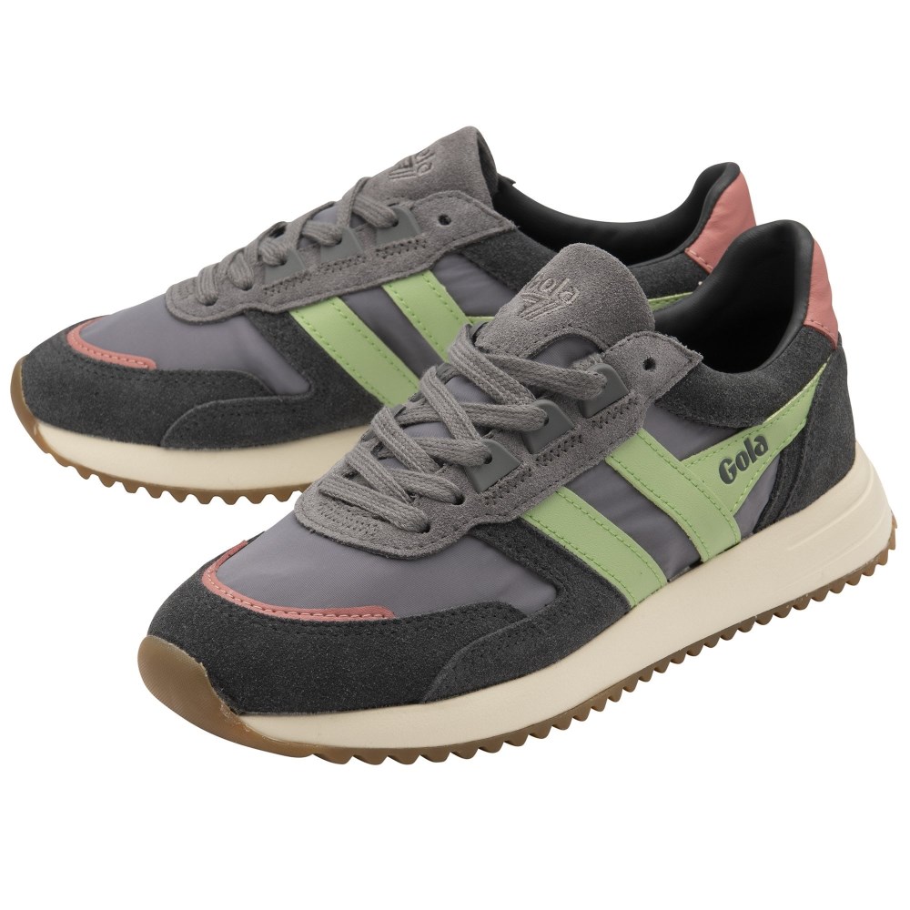 Gola Classics Women's Chicago Sneakers - Ash/Patina Green/Coral Pink