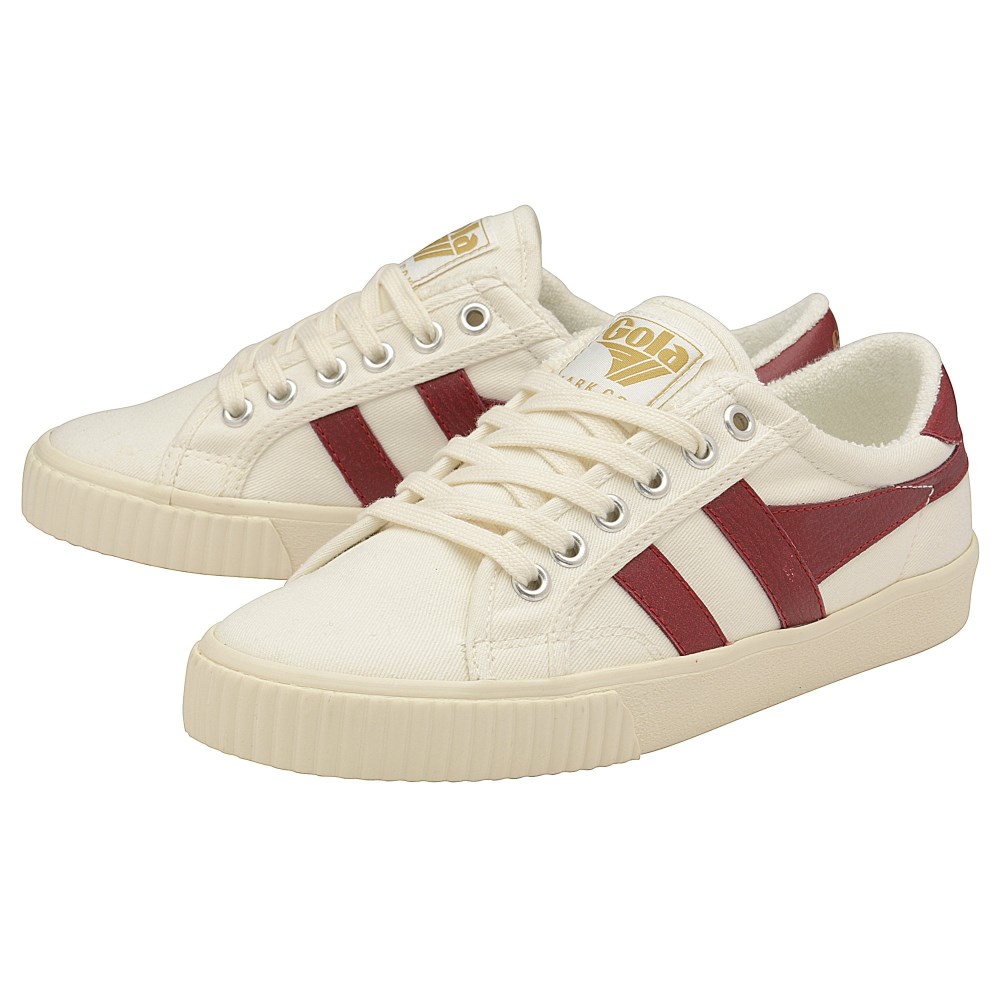 Vegan Gola Classics Women's Tennis Mark Cox Sneakers - Off White/Deep Red