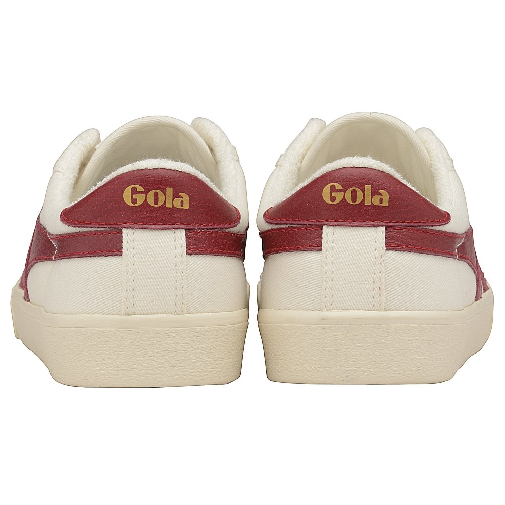 Vegan Gola Classics Women's Tennis Mark Cox Sneakers - Off White/Deep Red