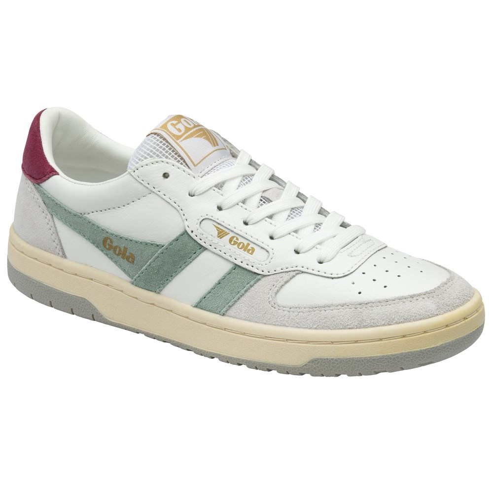 Gola Classics Women's Hawk Sneakers - White/Green Mist/Cerise/Light Grey