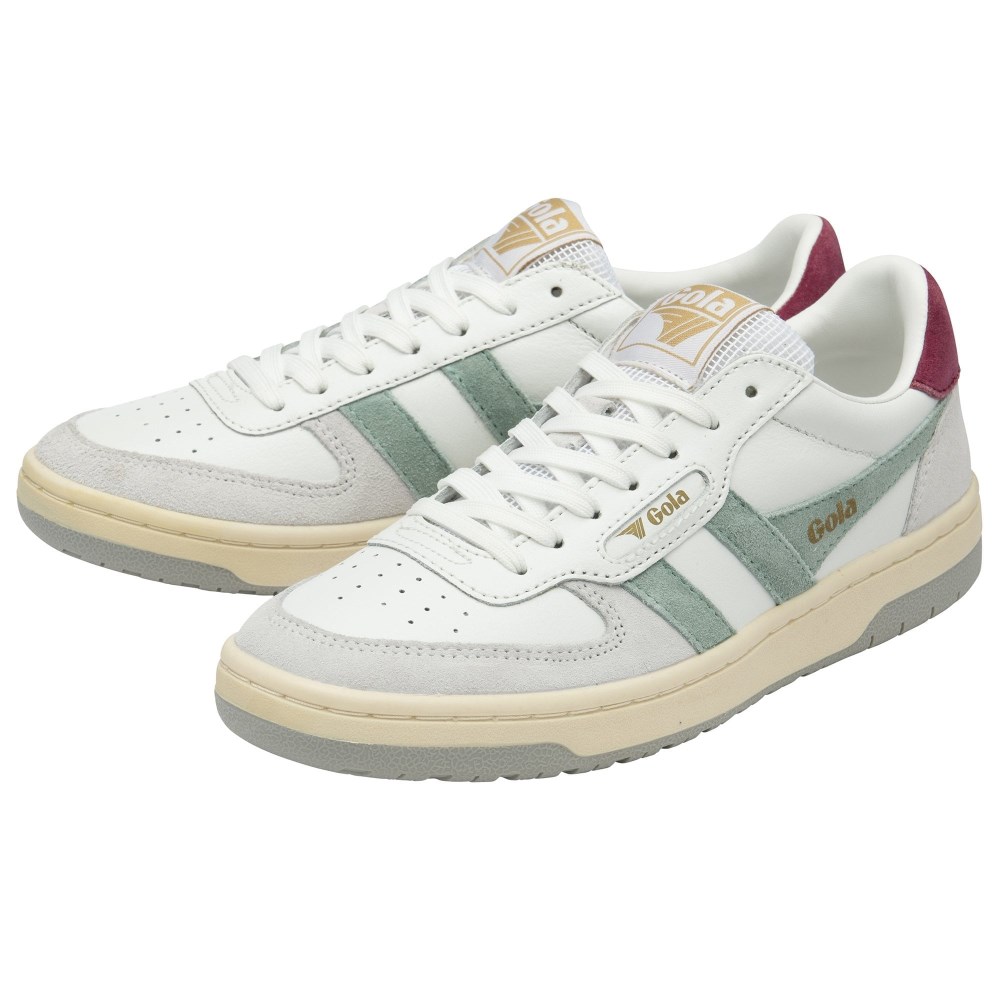 Gola Classics Women's Hawk Sneakers - White/Green Mist/Cerise/Light Grey