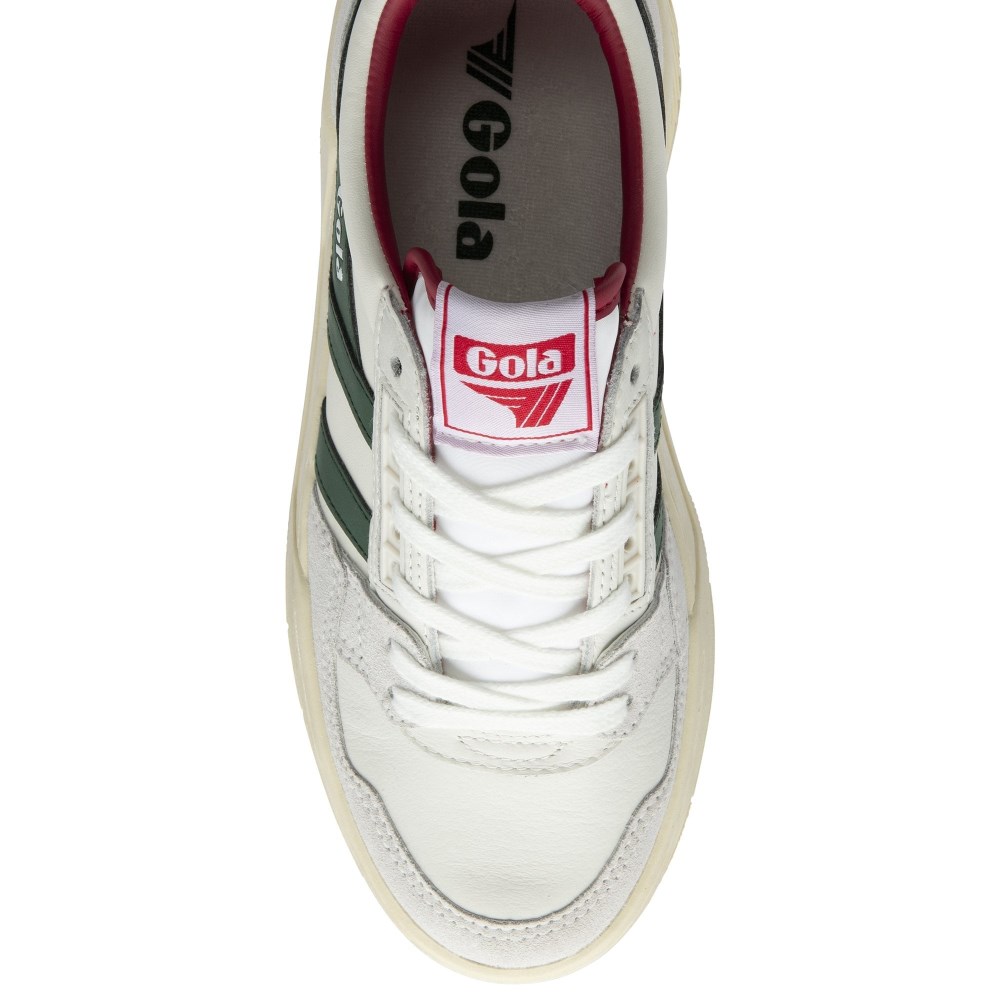 Gola Classics Women's Challenge '84 Sneakers - White/Evergreen/Raspberry