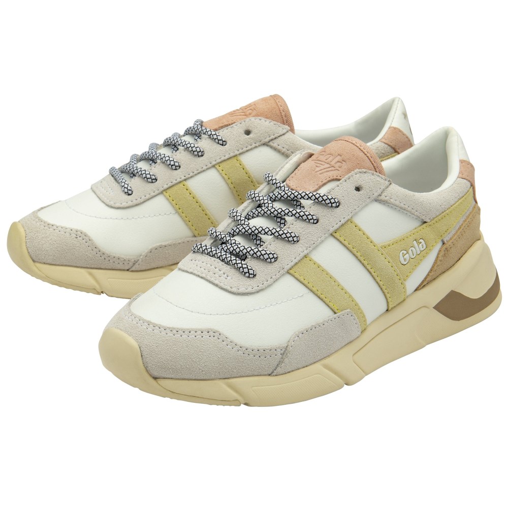 Gola Classics Women's Eclipse Pure Sneakers - White/Lemon/Pearl Pink