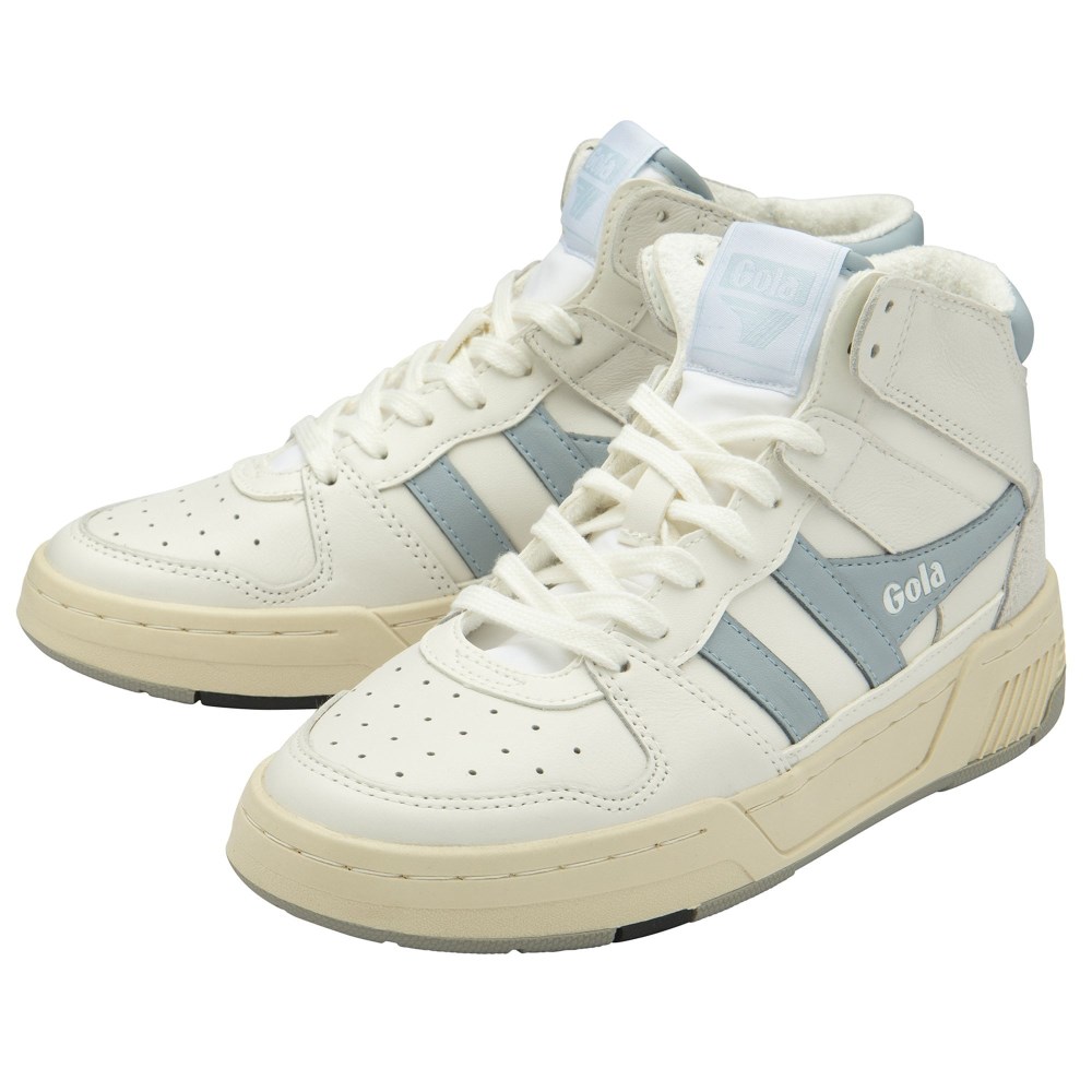 Gola Classics Women's Allcourt High Sneakers - White/Ice Blue