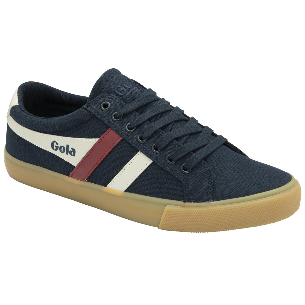 Vegan Gola Classics Men's Varsity Sneakers - Navy/Off White/Deep Red/Gum