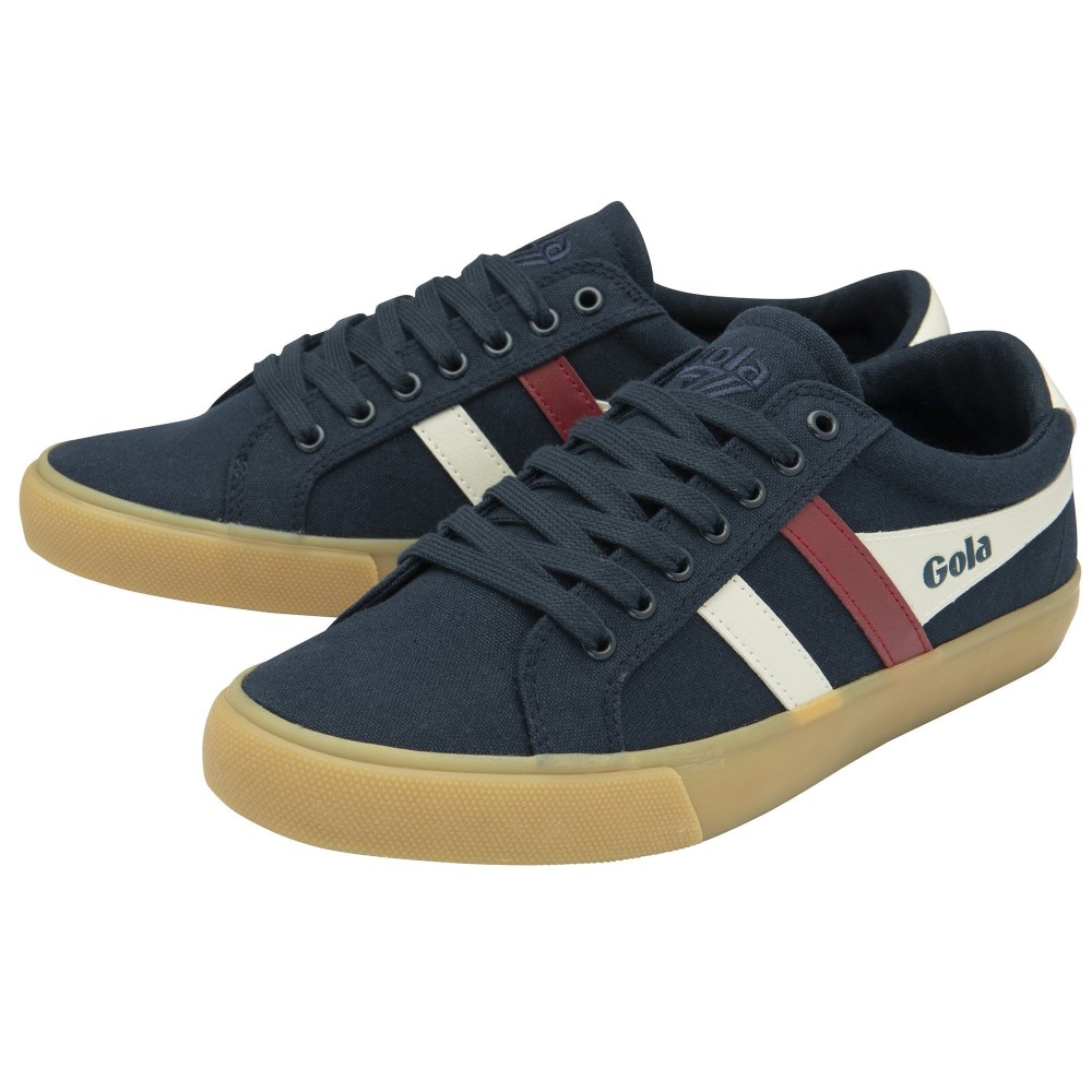 Vegan Gola Classics Men's Varsity Sneakers - Navy/Off White/Deep Red/Gum