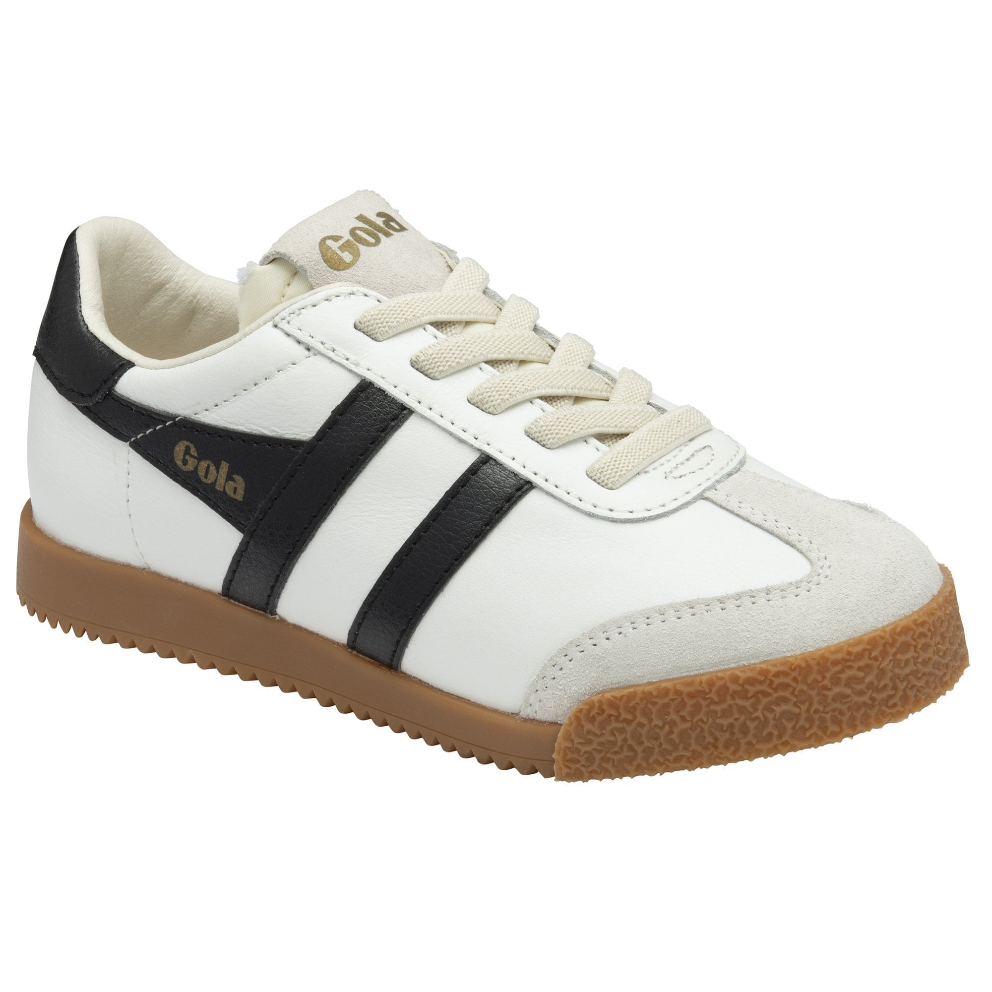 Gola Classics Kids' Elan Leather Sneakers - White/Black