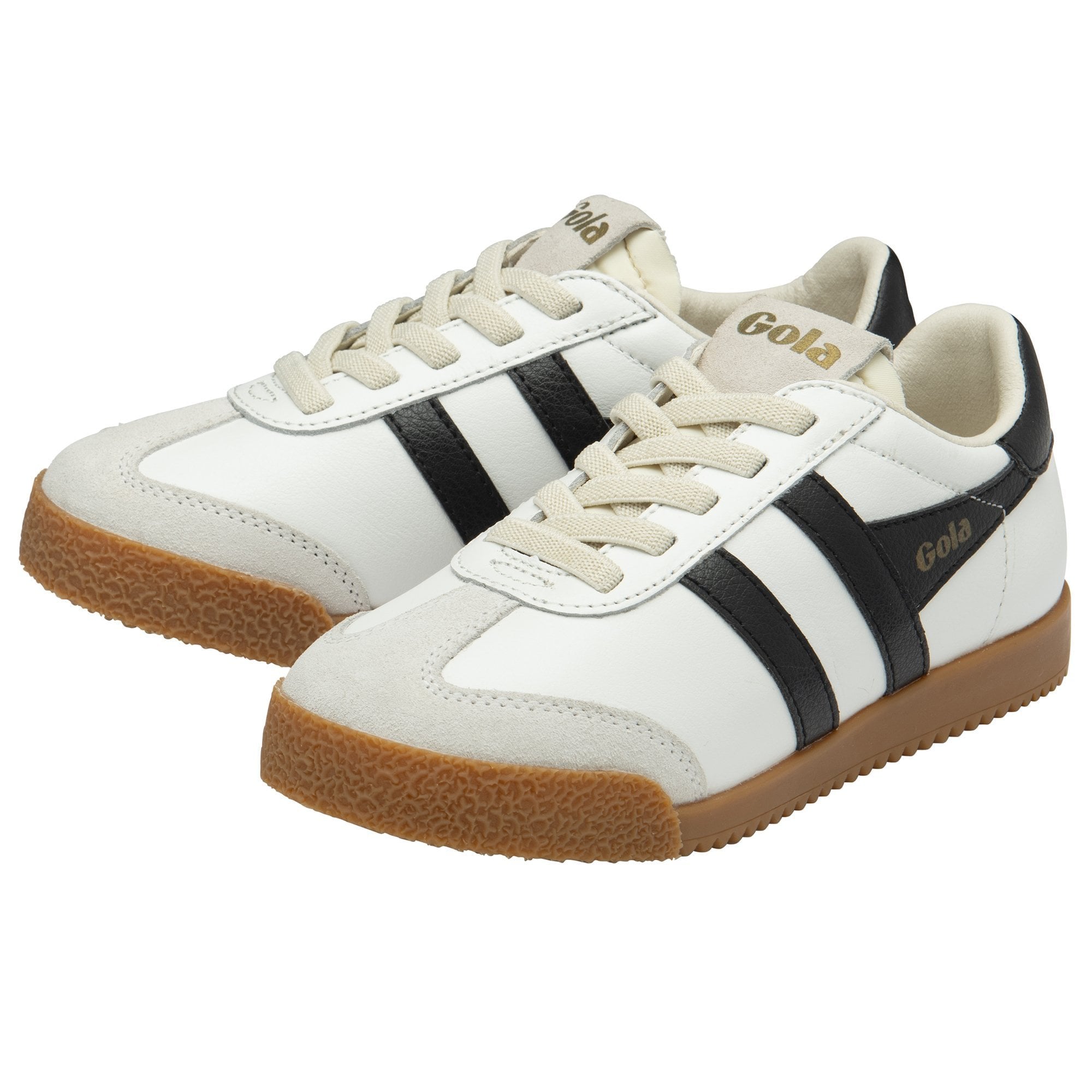 Gola Classics Kids' Elan Leather Sneakers - White/Black