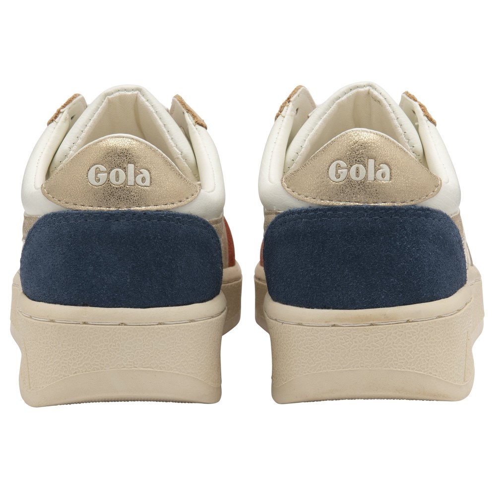 Gola Classics Women's Grandslam Quadrant Sneakers - Off White/Orange Spice/Gold/Ink