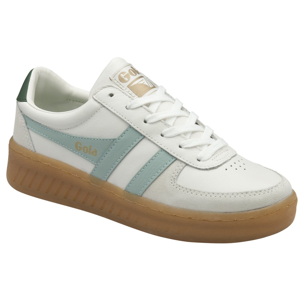 Gola Classics Women's Grandslam Elite Sneakers - White/Surf/Evergreen/Gum