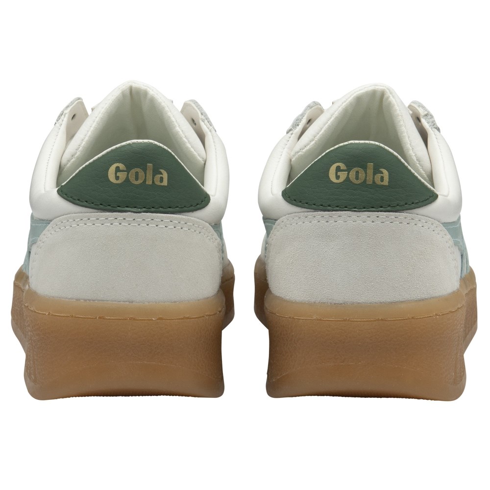 Gola Classics Women's Grandslam Elite Sneakers - White/Surf/Evergreen/Gum