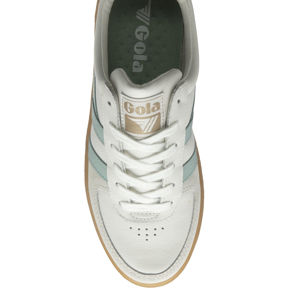 Gola Classics Women's Grandslam Elite Sneakers - White/Surf/Evergreen/Gum