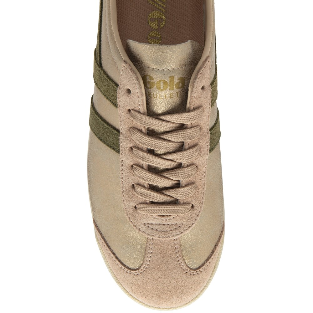 Gola Classics Women's Bullet Blaze Sneakers - Rose Gold/Khaki/Coral Pink