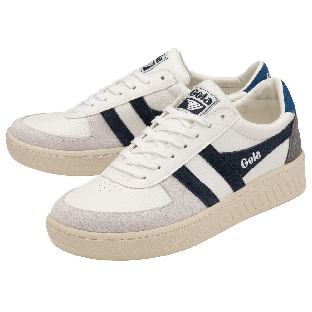 Gola Classics Men's Grandslam Trident Sneakers - White/Navy/Marine Blue