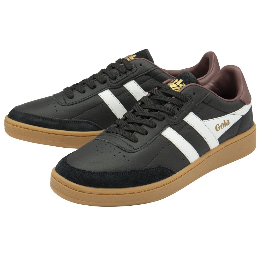 Gola Classics Men's Contact Leather Sneakers - Black/White/Burgundy/Gum