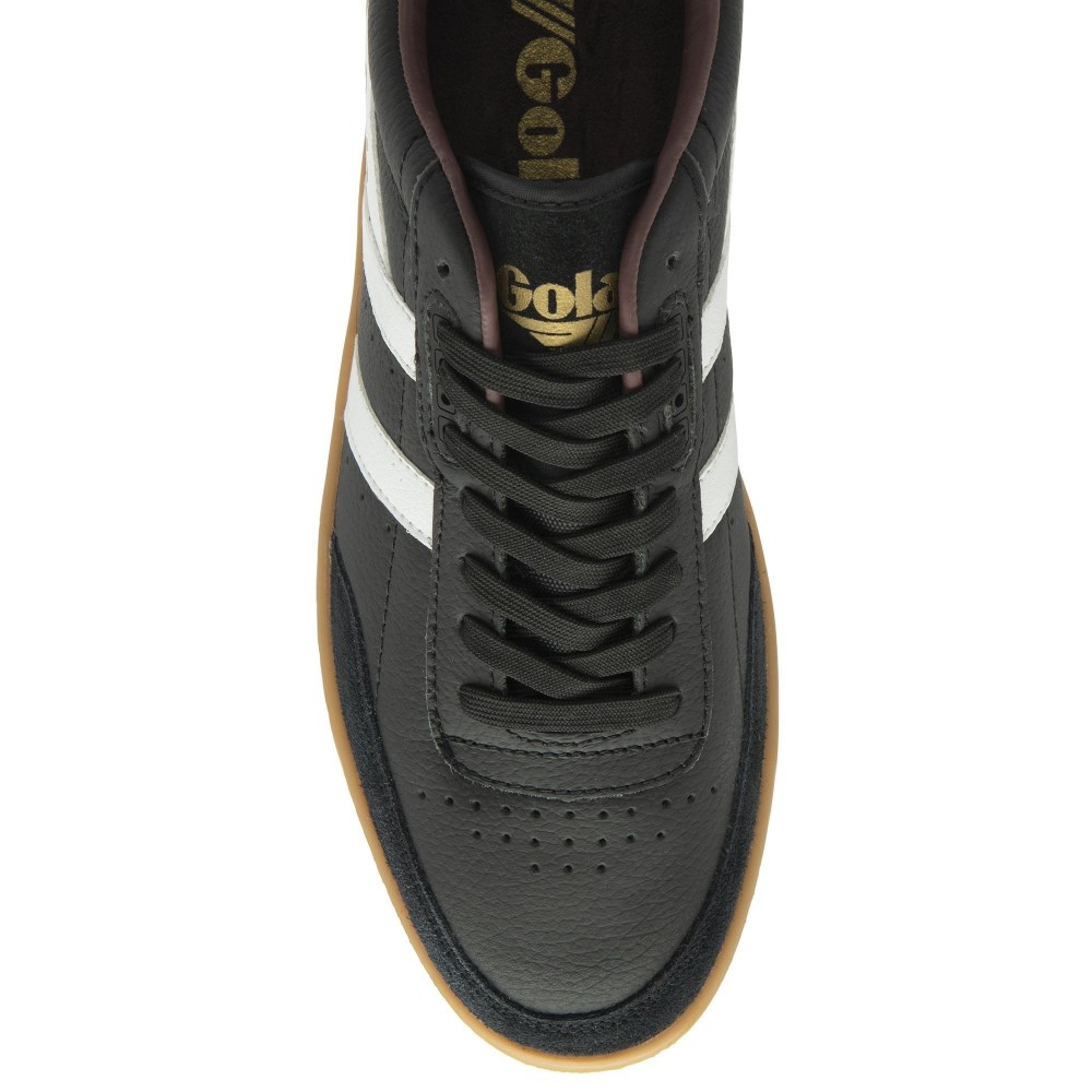 Gola Classics Men's Contact Leather Sneakers - Black/White/Burgundy/Gum
