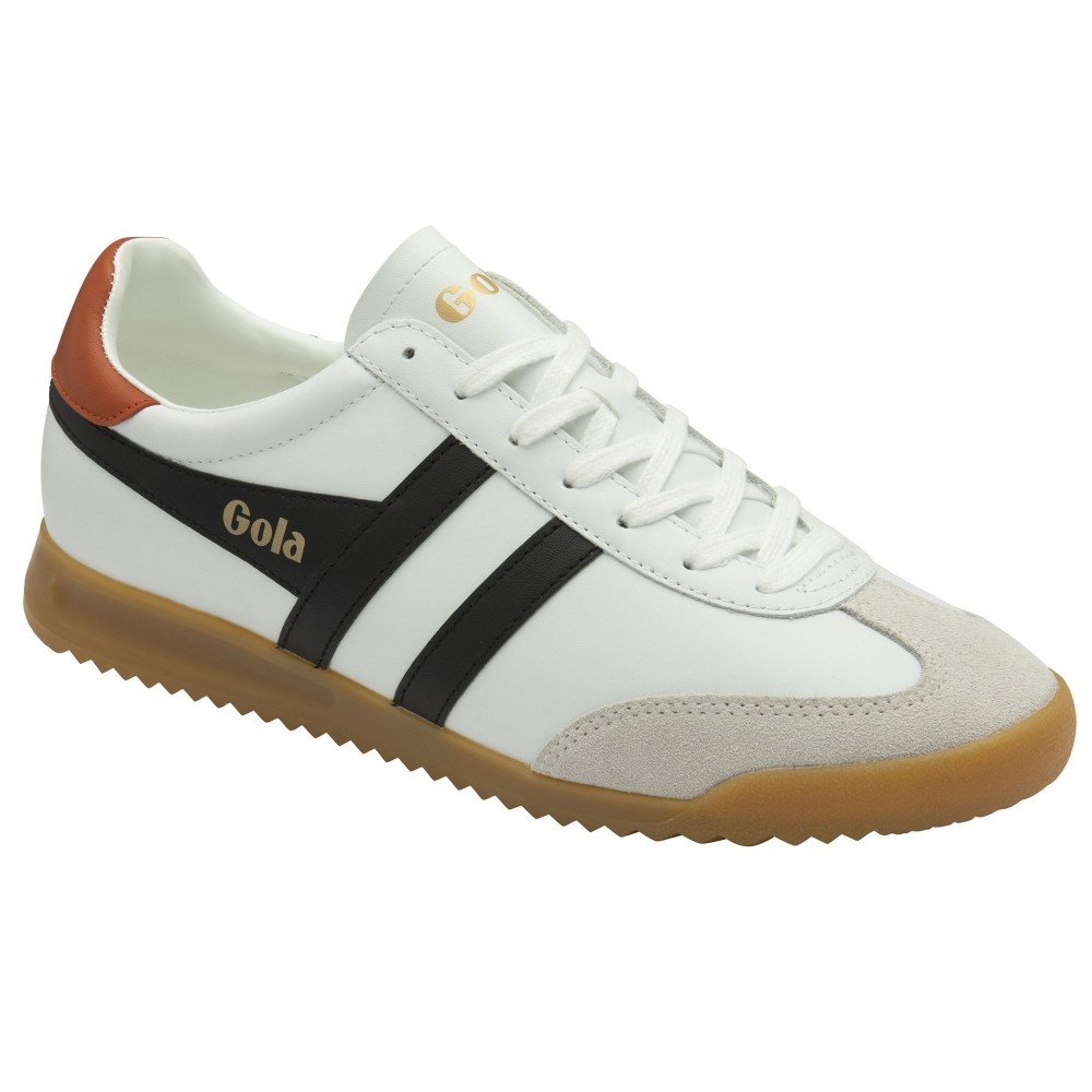 Gola Classics Men's Torpedo Leather Sneakers - White/Black/Moody Orange