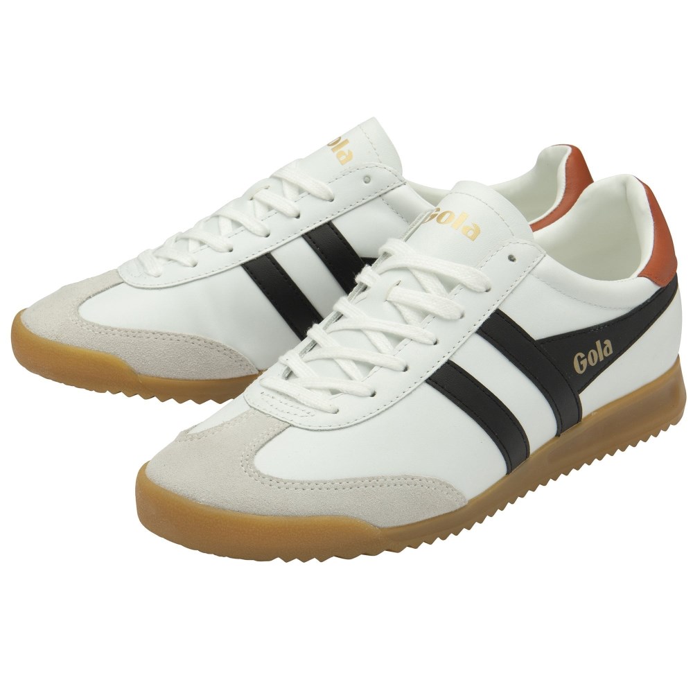Gola Classics Men's Torpedo Leather Sneakers - White/Black/Moody Orange