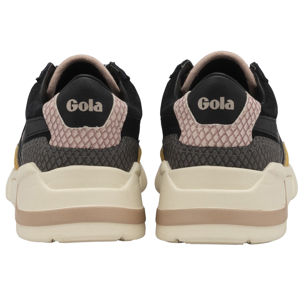 Gola Classics Women's Eclipse Trident Snake Sneakers - Black/Sun/Pink