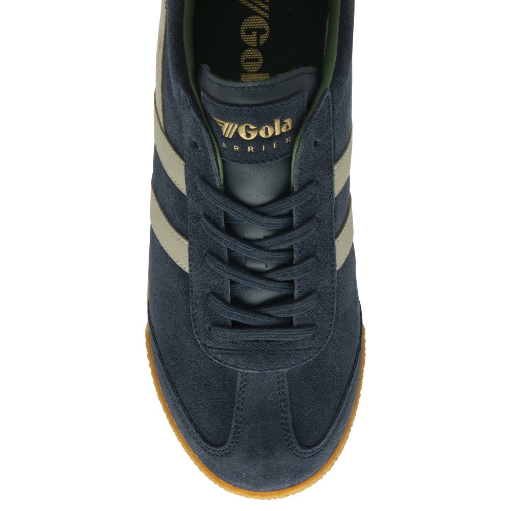 Gola Classics Men's Harrier Suede Sneakers - Navy/Feather Grey/Evergreen
