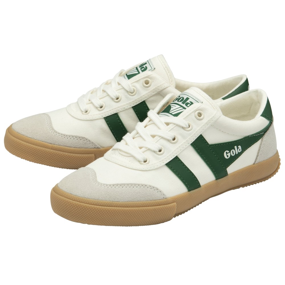 Gola Classics Women's Badminton Plimsoll Sneakers - Off White/Green/Gum