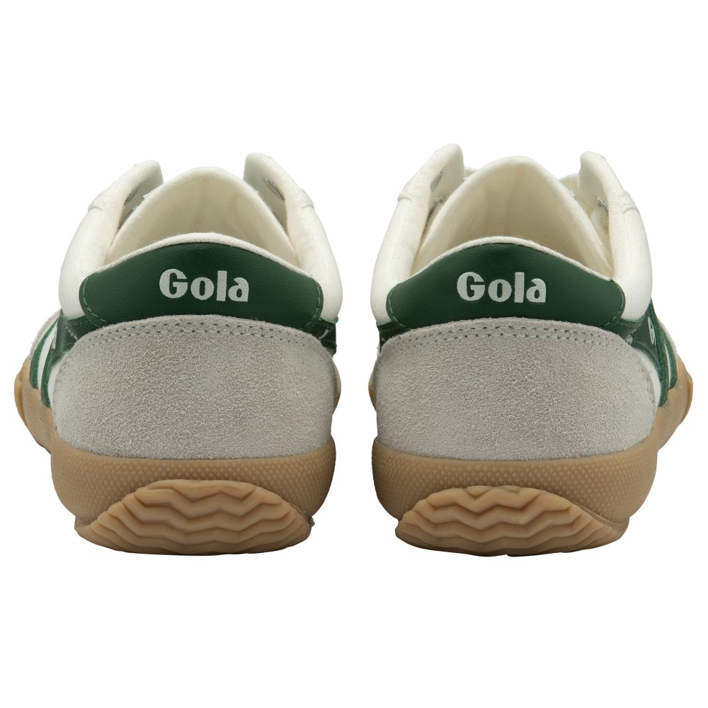 Gola Classics Women's Badminton Plimsoll Sneakers - Off White/Green/Gum
