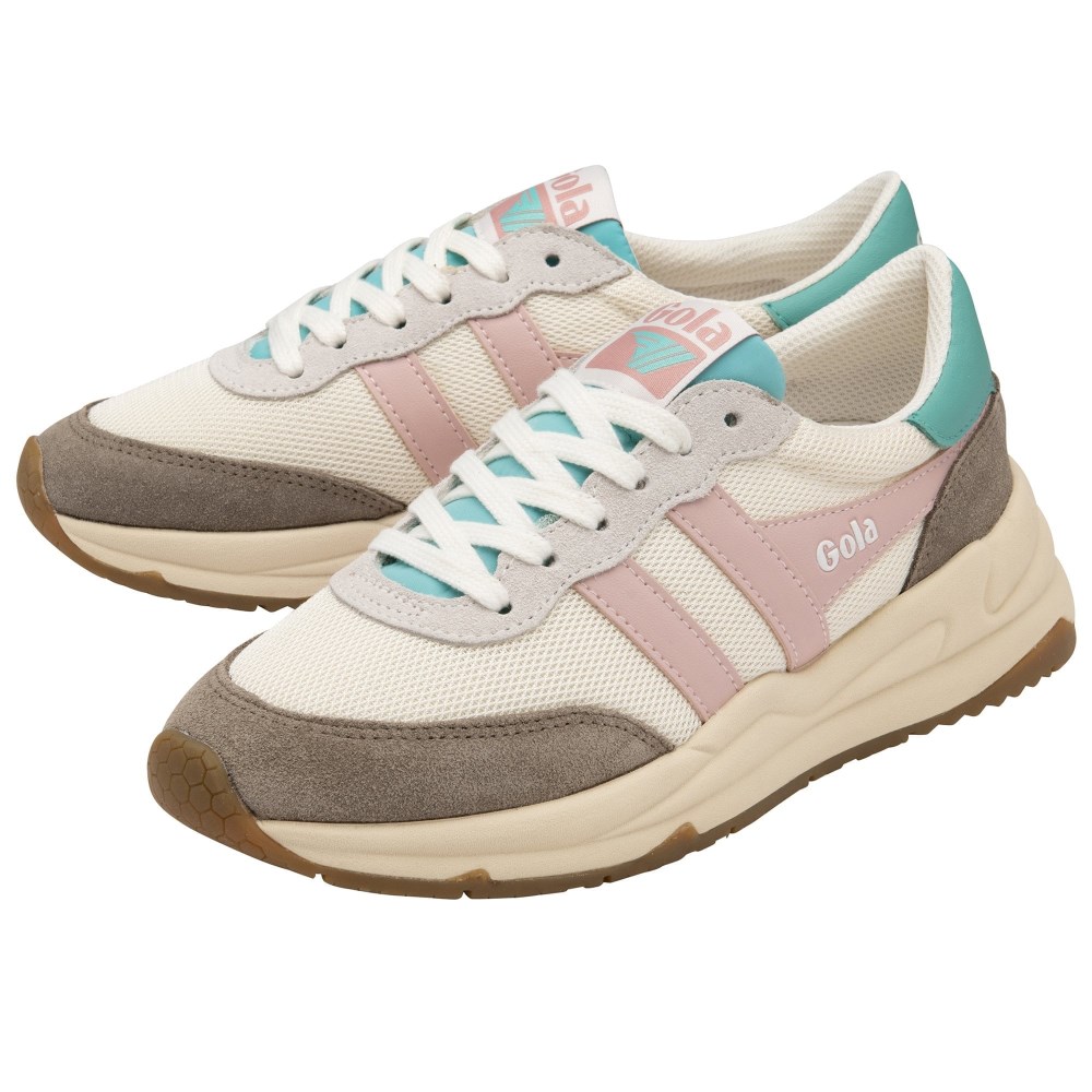 Gola Classics Women's Jupiter Sneakers - Off White/Rhino/Chalk Pink
