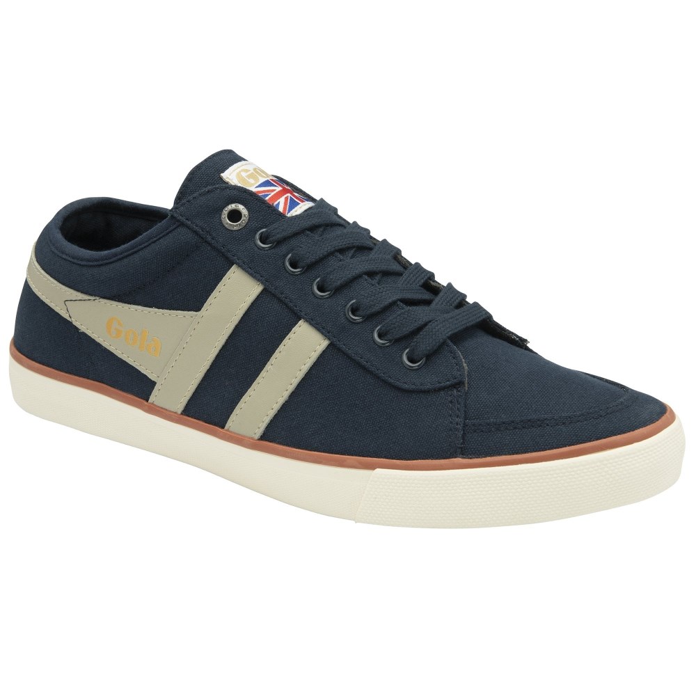 Vegan Gola Classics Men's Comet Plimsoll Sneakers - Navy/Feather Grey/Moody Orange