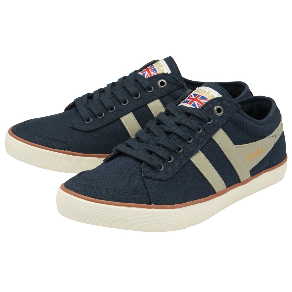 Vegan Gola Classics Men's Comet Plimsoll Sneakers - Navy/Feather Grey/Moody Orange