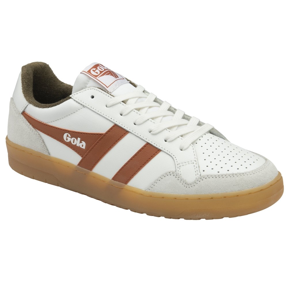 Gola Classics Men's Eagle '86 Sneakers - White/Moody Orange/Khaki/Gum