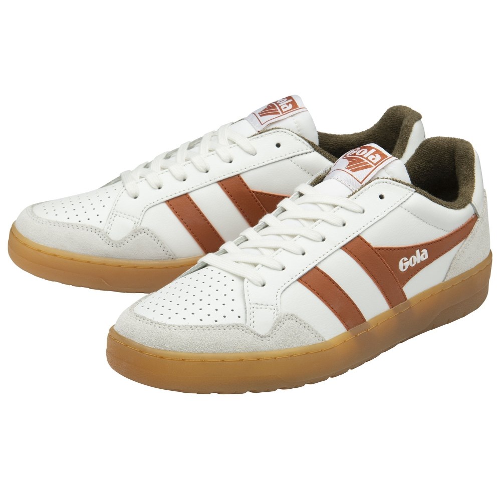 Gola Classics Men's Eagle '86 Sneakers - White/Moody Orange/Khaki/Gum