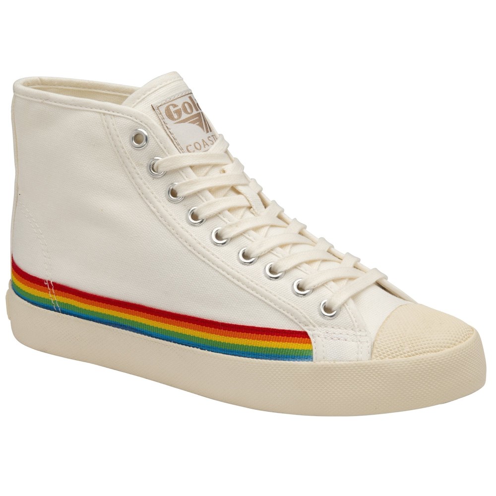 Vegan Gola Classics Women's Coaster High Rainbow Drop - Off White/Multi