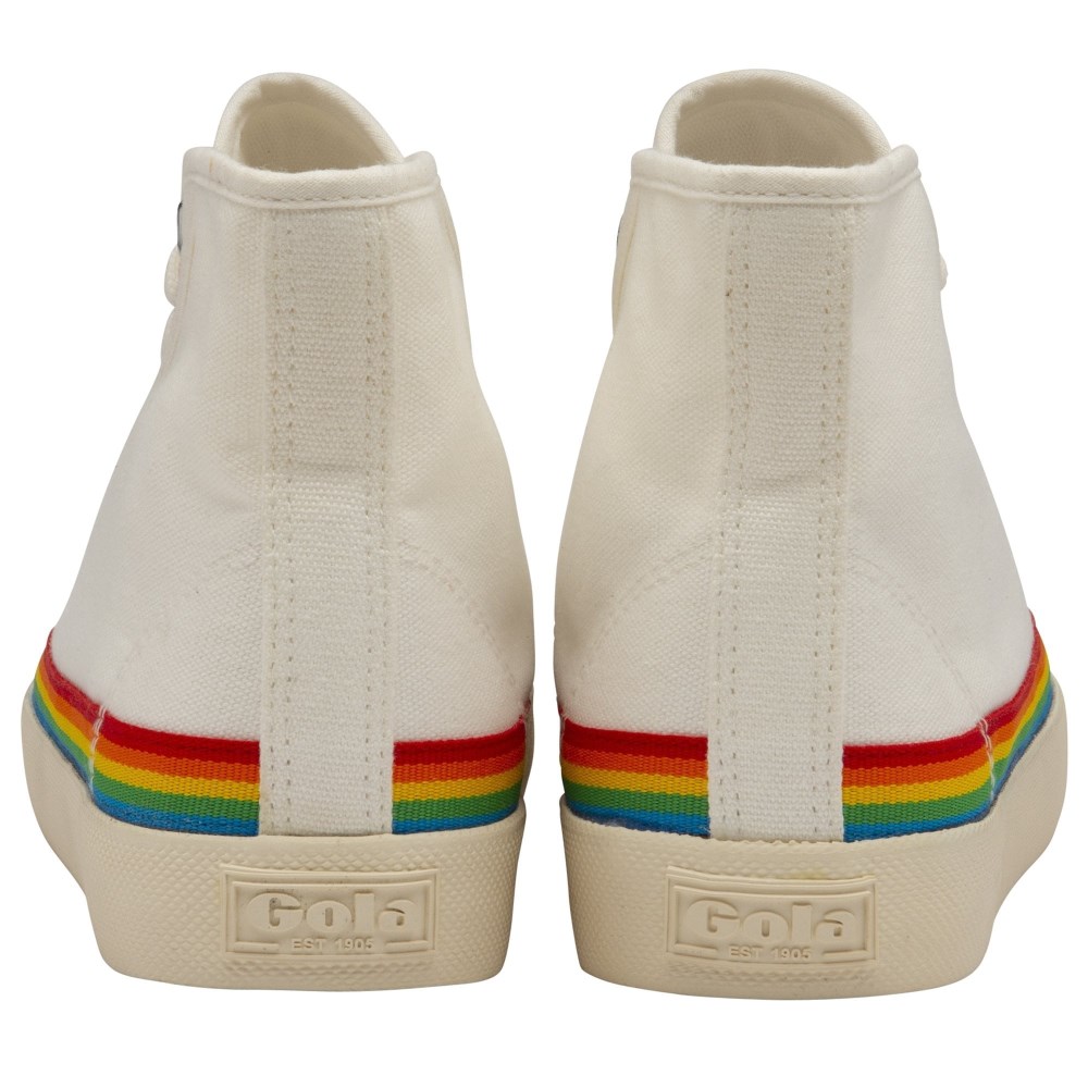 Vegan Gola Classics Women's Coaster High Rainbow Drop - Off White/Multi
