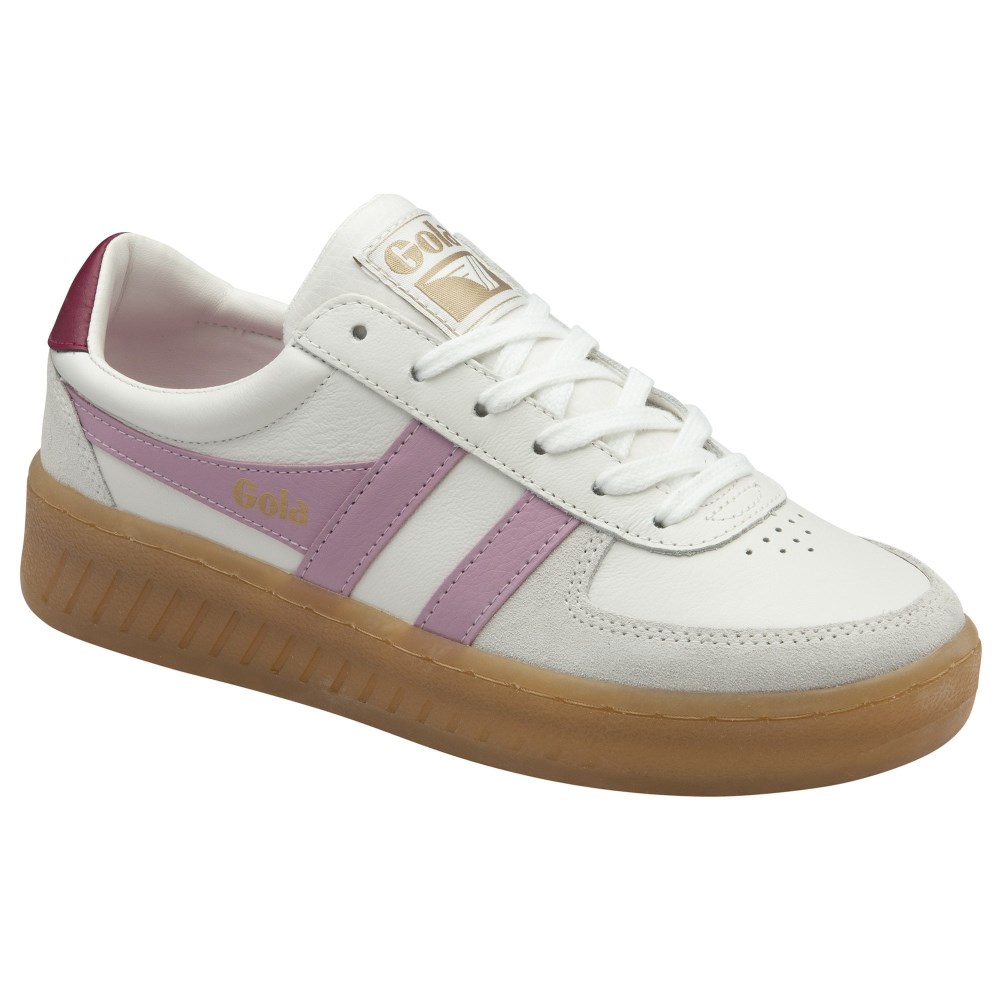 Gola Classics Women's Grandslam Elite Sneakers - White/Candy/Cerise/Gum