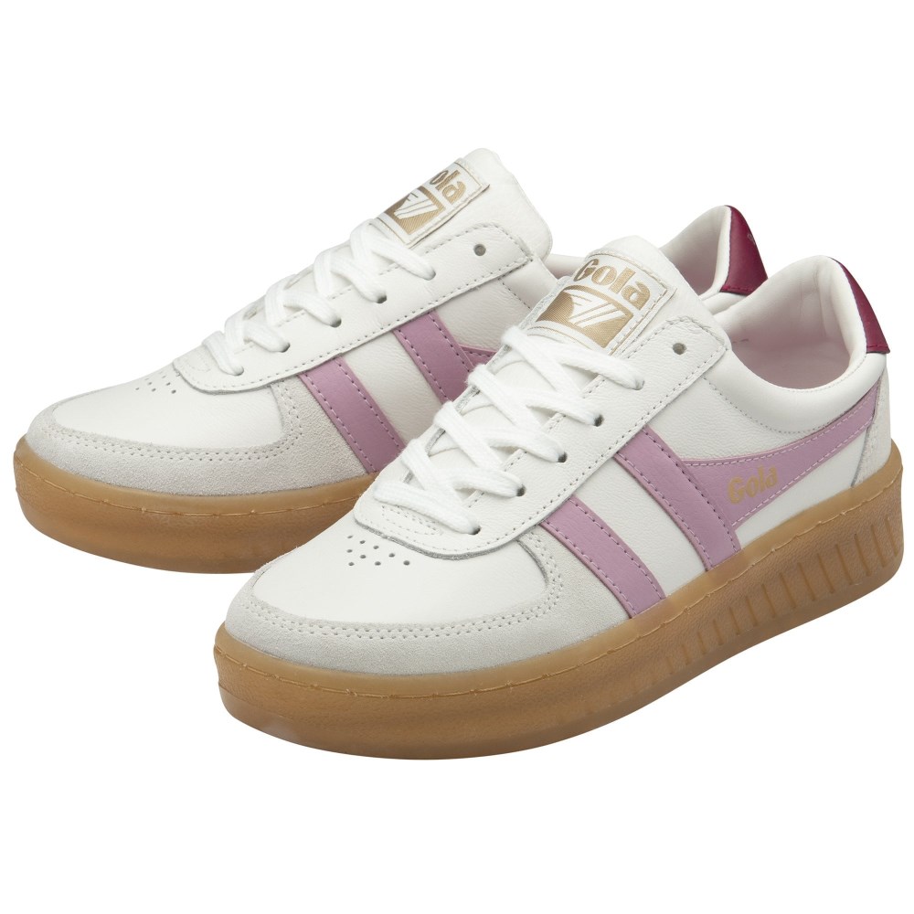 Gola Classics Women's Grandslam Elite Sneakers - White/Candy/Cerise/Gum