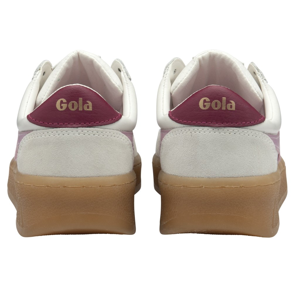 Gola Classics Women's Grandslam Elite Sneakers - White/Candy/Cerise/Gum