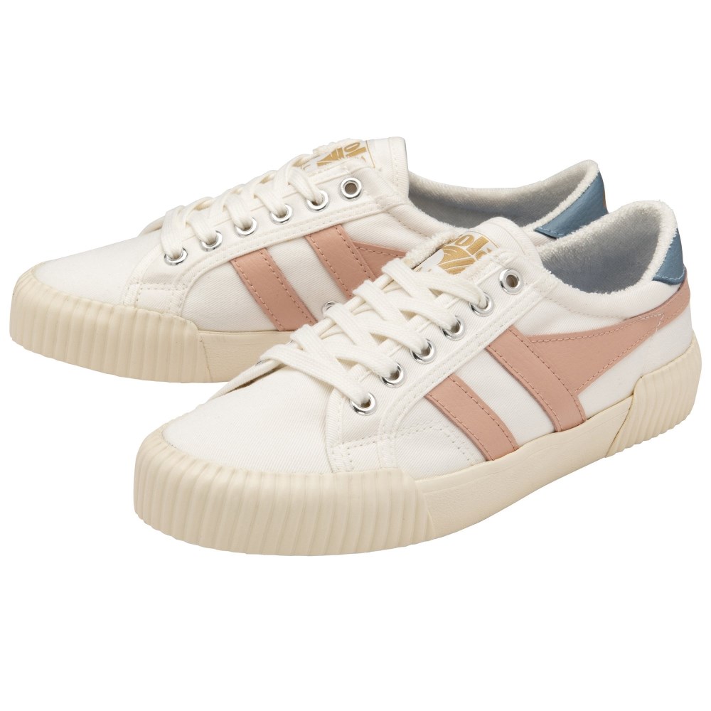 Vegan Gola Classics Women's Rally Plimsoll Sneakers - Off White/Pearl Pink/Iceberg