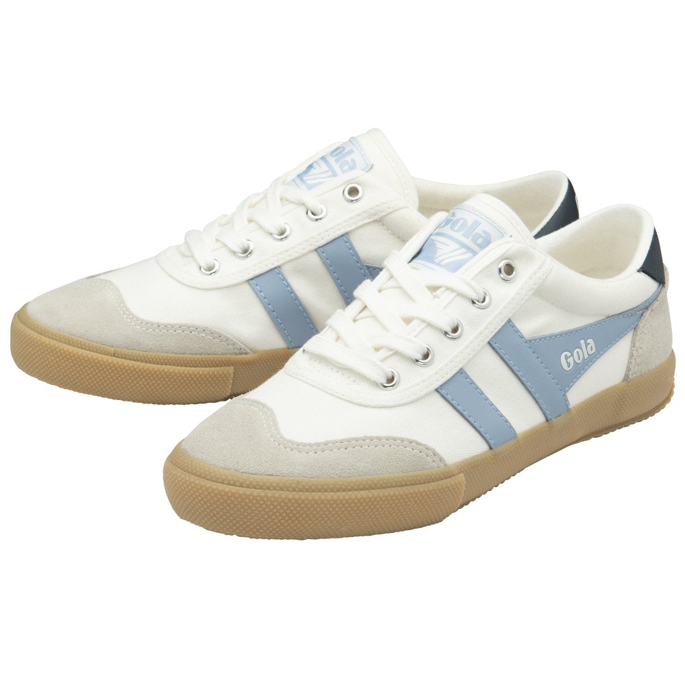 Gola Classics Women's Badminton Plimsoll Sneakers - Off White/Air/Navy/Gum