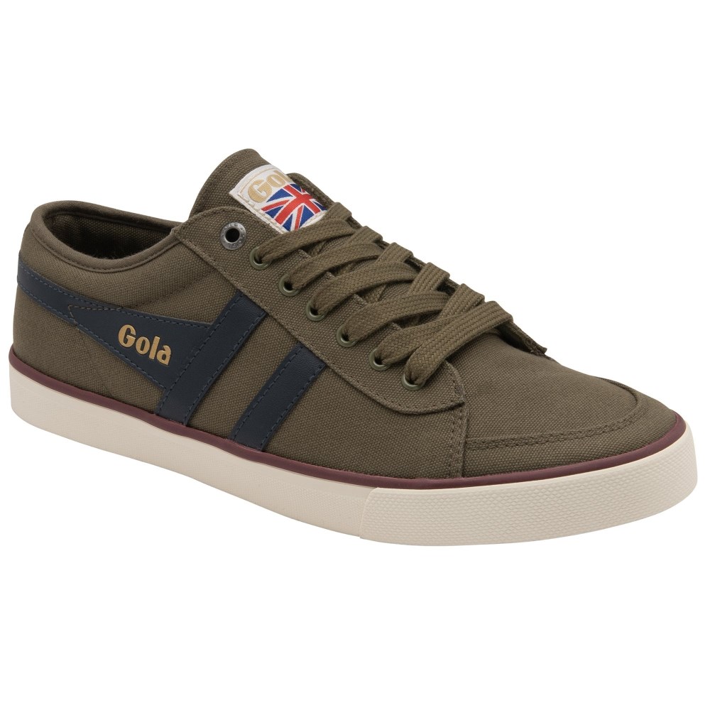Vegan Gola Classics Men's Comet Plimsoll Sneakers - Khaki/Navy/Burgundy