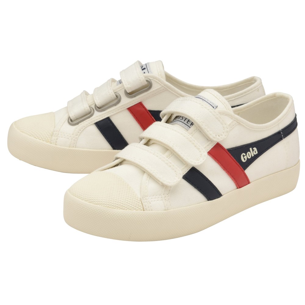 Vegan Gola Classics Women's Coaster Strap Sneakers - Off White/Navy/Red