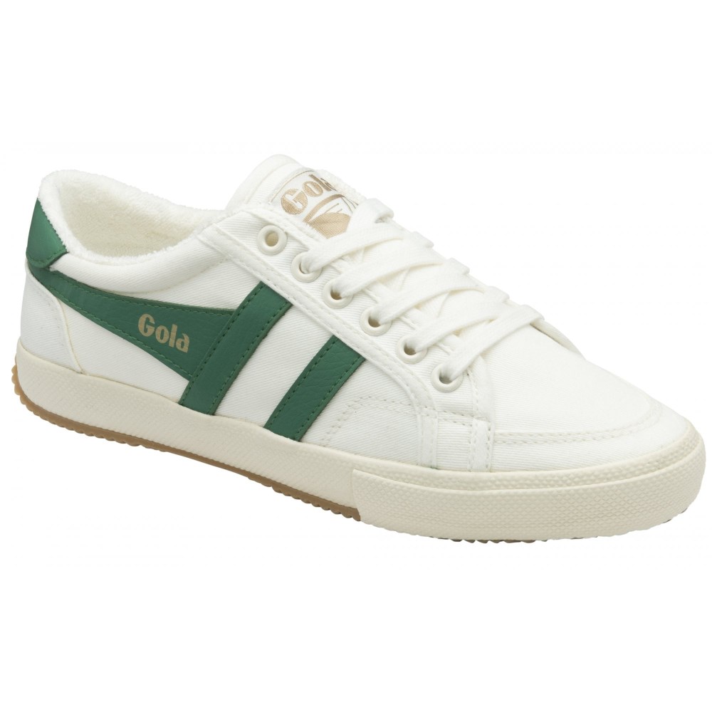 Vegan Gola Classics Women's Stratus Plimsoll Sneakers - Off White/Emerald