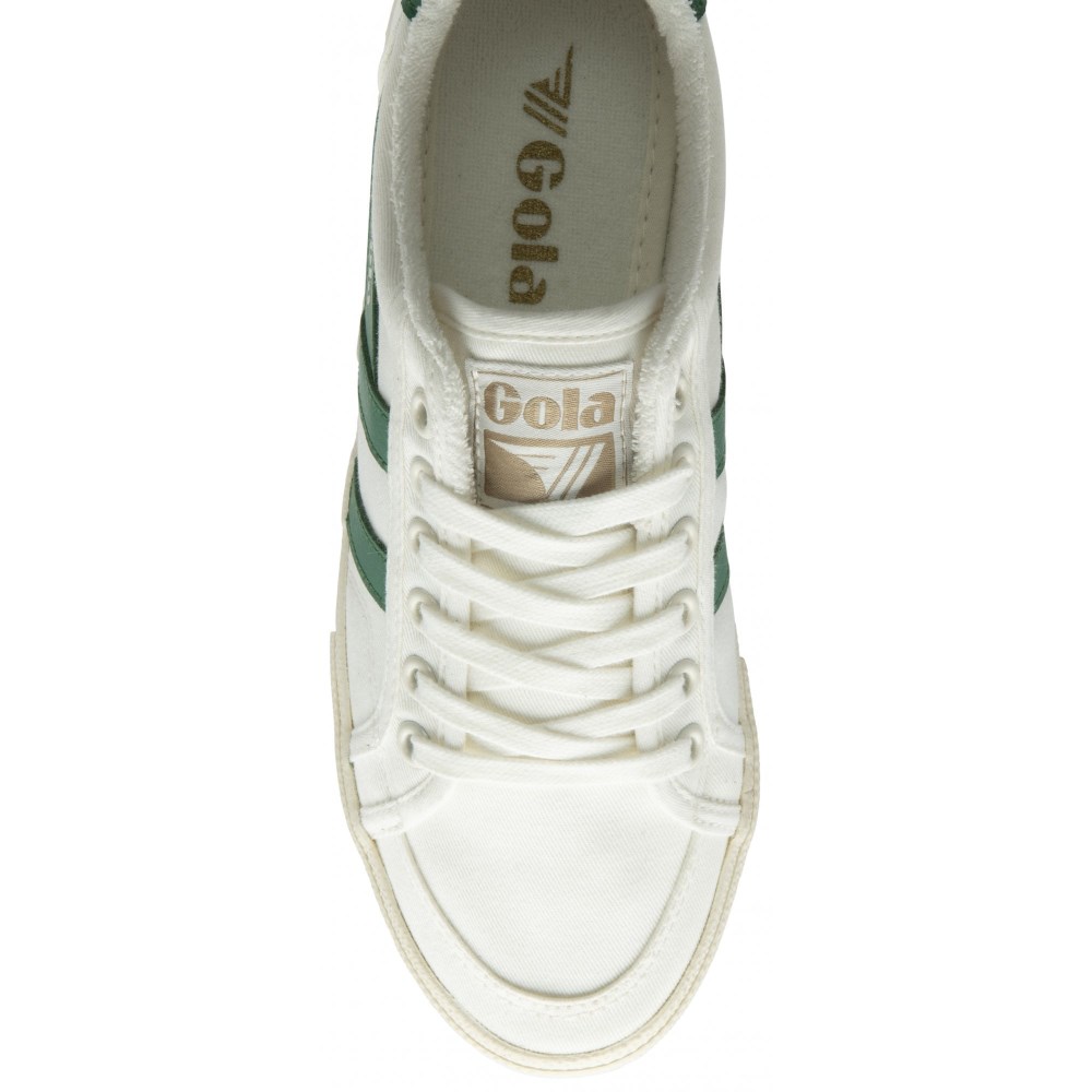 Vegan Gola Classics Women's Stratus Plimsoll Sneakers - Off White/Emerald