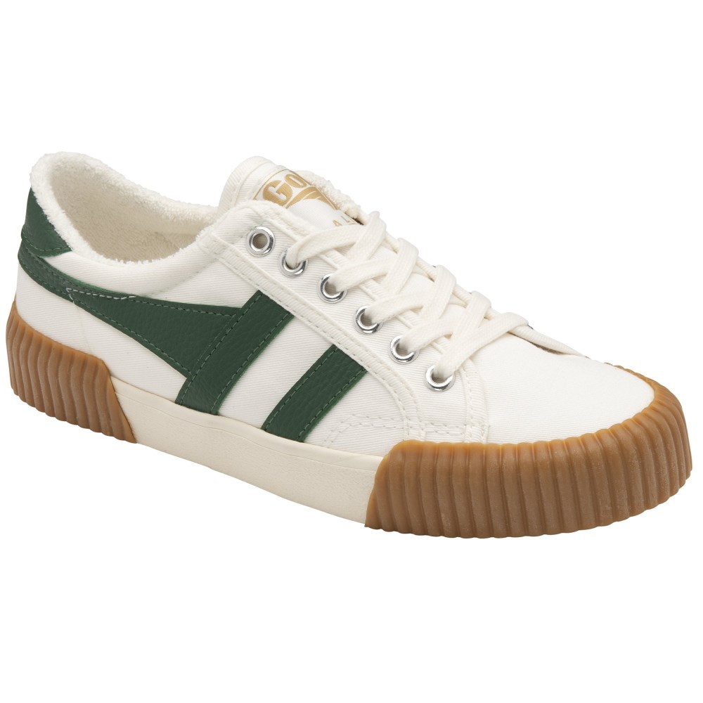 Vegan Gola Classics Women's Rally Plimsoll Sneakers - Off White/Green