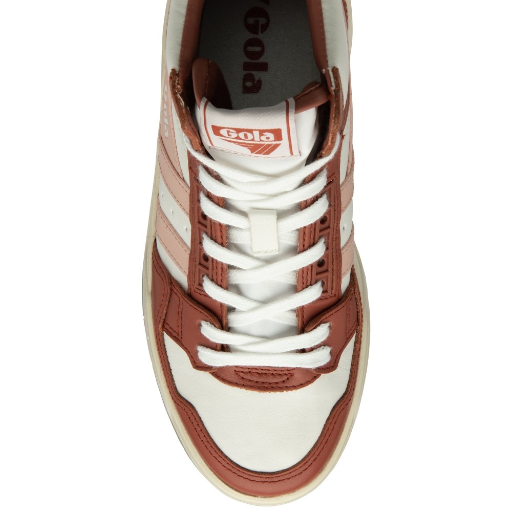 Gola Classics Women's Challenge High Sneakers - White/Orange Spice/Pearl Pink