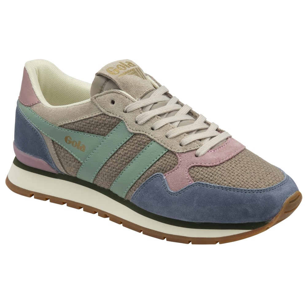 Gola Classics Women's Colorado Sneakers - Feather Grey/Moonlight/Green Mist