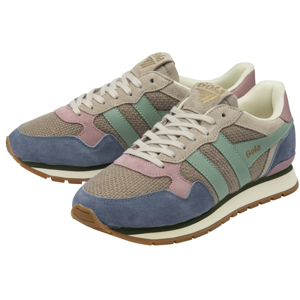 Gola Classics Women's Colorado Sneakers - Feather Grey/Moonlight/Green Mist